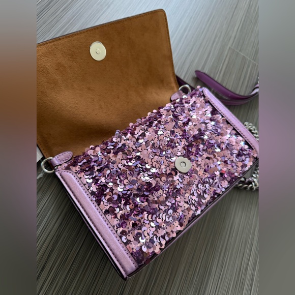 Coach sequins bag crossbody handbag shoulder bag clutch removable strap - Picture 11 of 16